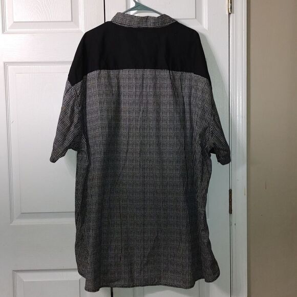 Sean John black white button down short sleeve shirt Sz 6XB extra big - Picture 6 of 6